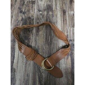 Anthropologie Belt Tonya Double O-Ring Belt  Leather Light Brown Strands XS/S